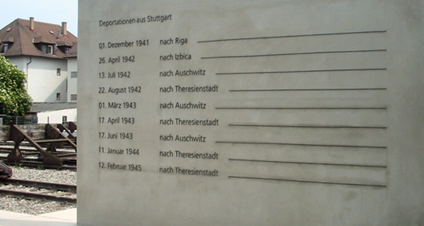 Gedenkstätte „Zeichen der Erinnerung“ in Stuttgart. Wikimedia Commons, Karlo, gemeinfrei